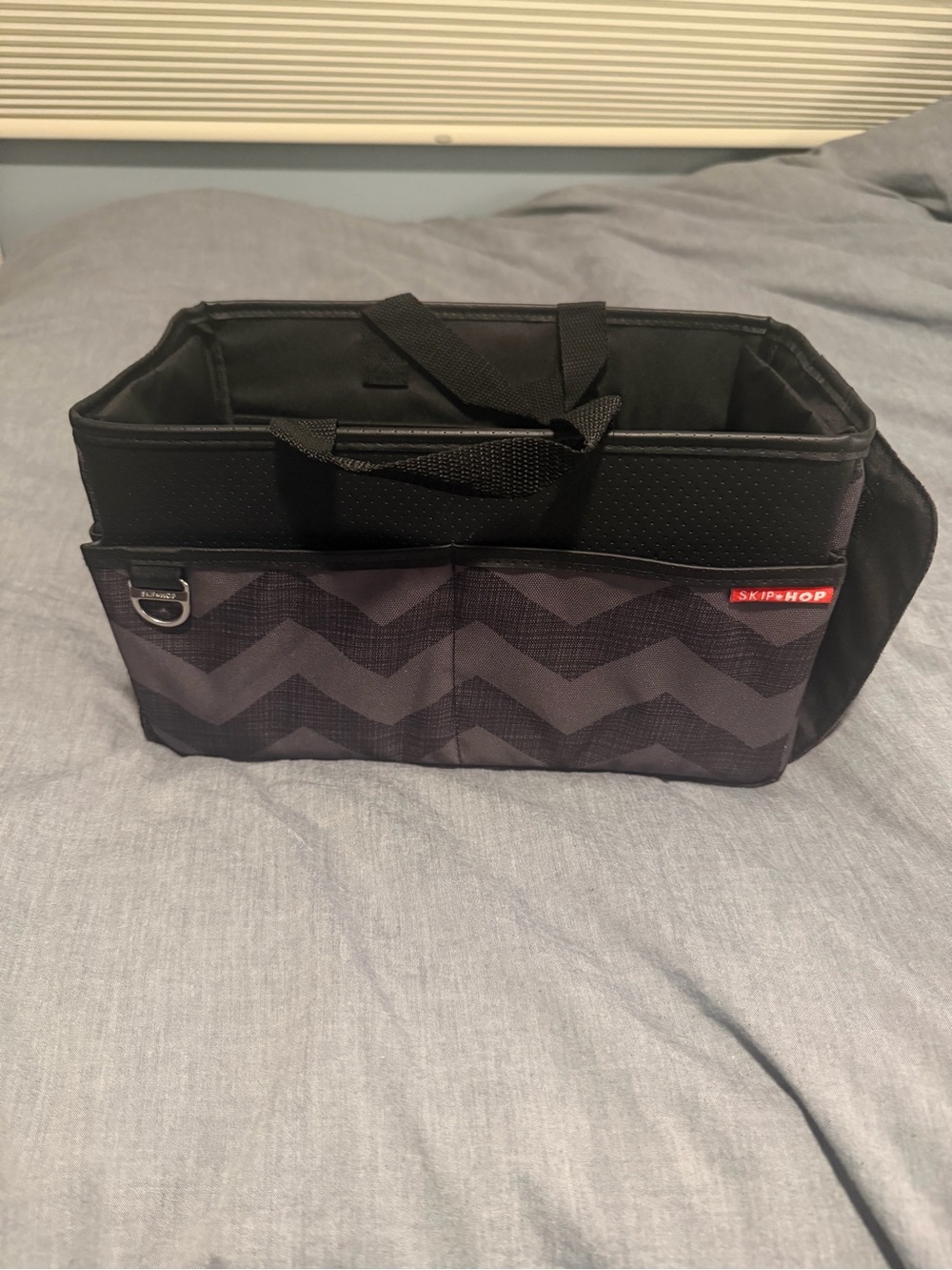 Skip Hop Black Chevron Car Storage Caddy Box EUC